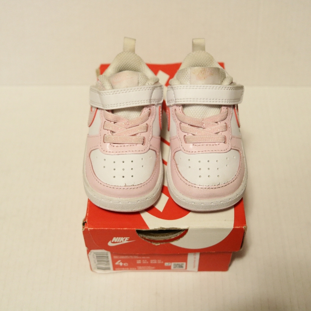 Nike Air Force 1 Low Toddler Kids Children Pink/White Trainers Shoes Size 4C